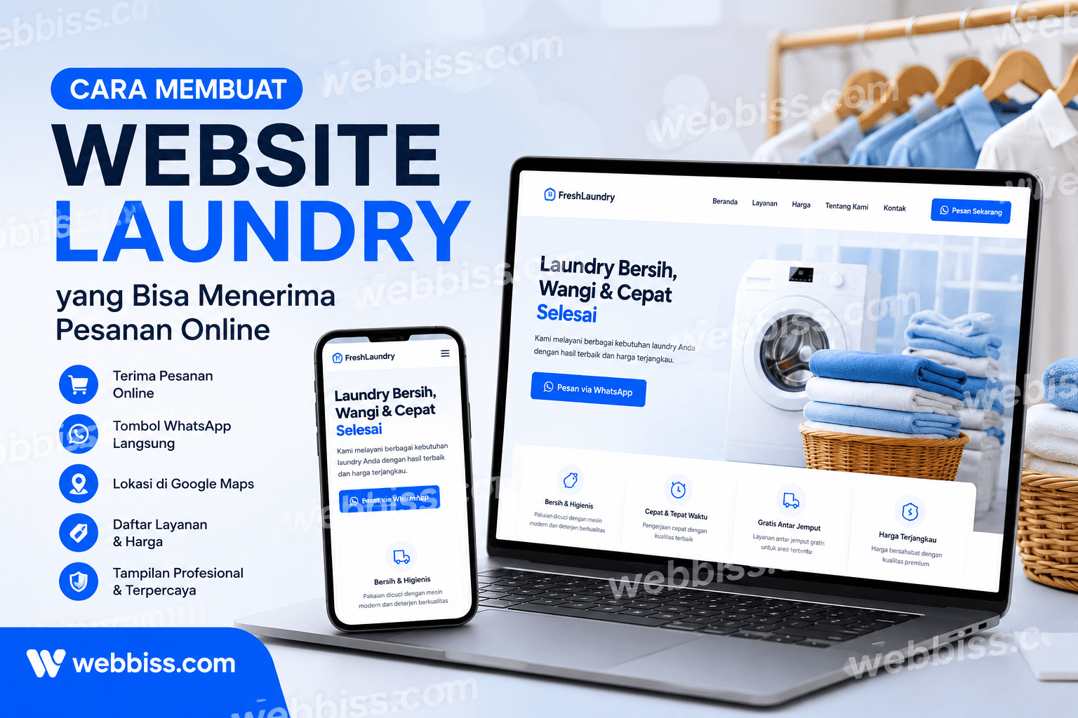 Cara Membuat Website Laundry yang Bisa Menerima Pesanan Online